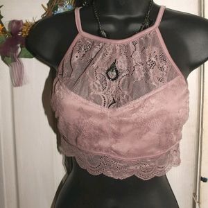 Lacey Mauve Top open back by T.I.M.I.N.G.